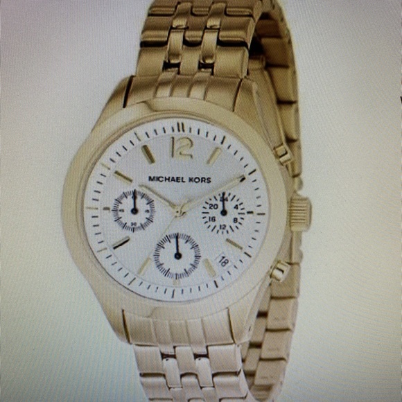 Michael Kors Gold Band Chronograph Watch - Picture 2 of 4